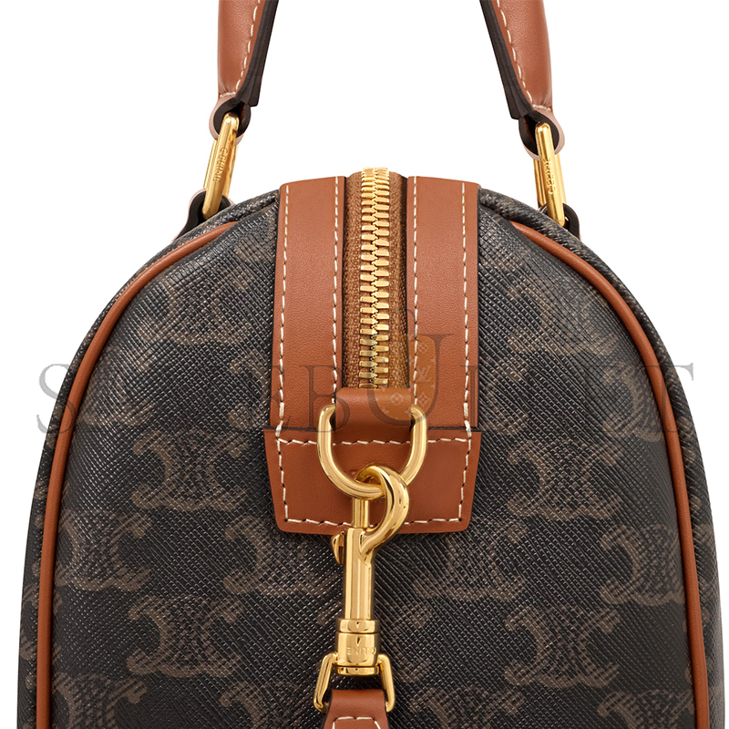 CELINE MEDIUM BOSTON IN TRIOMPHE CANVAS AND CALFSKIN 121322CAS.04LU (25*19*13cm)